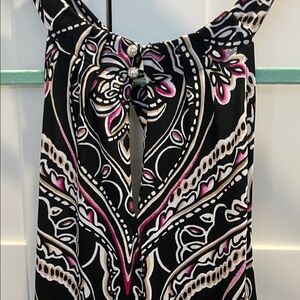 Elegant Black and White Paisley Dress